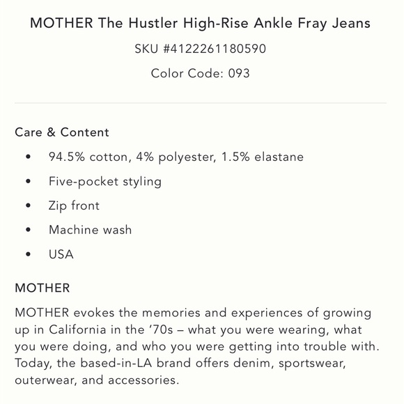 Mother Hustler Ankle Fray - 27 - NWT - Picture 4 of 6